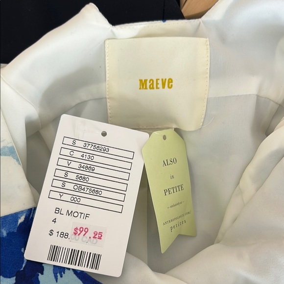 MAEVE Blue & White Floral Cotton Dress | Sleeveless Midi Sundress | Size 4 US - Picture 11 of 16